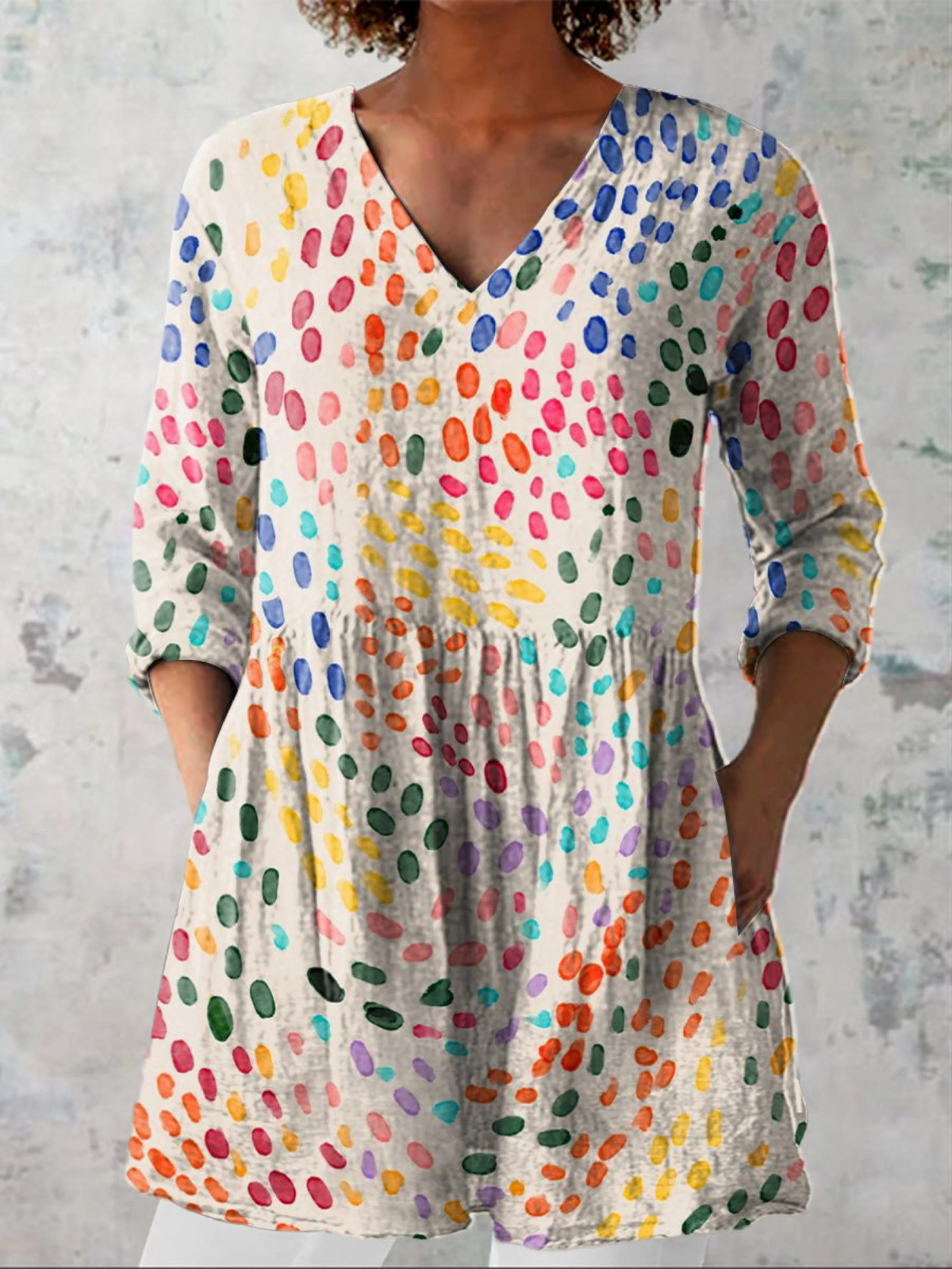 Pauline™ | Women's Long V-Neck Blouse