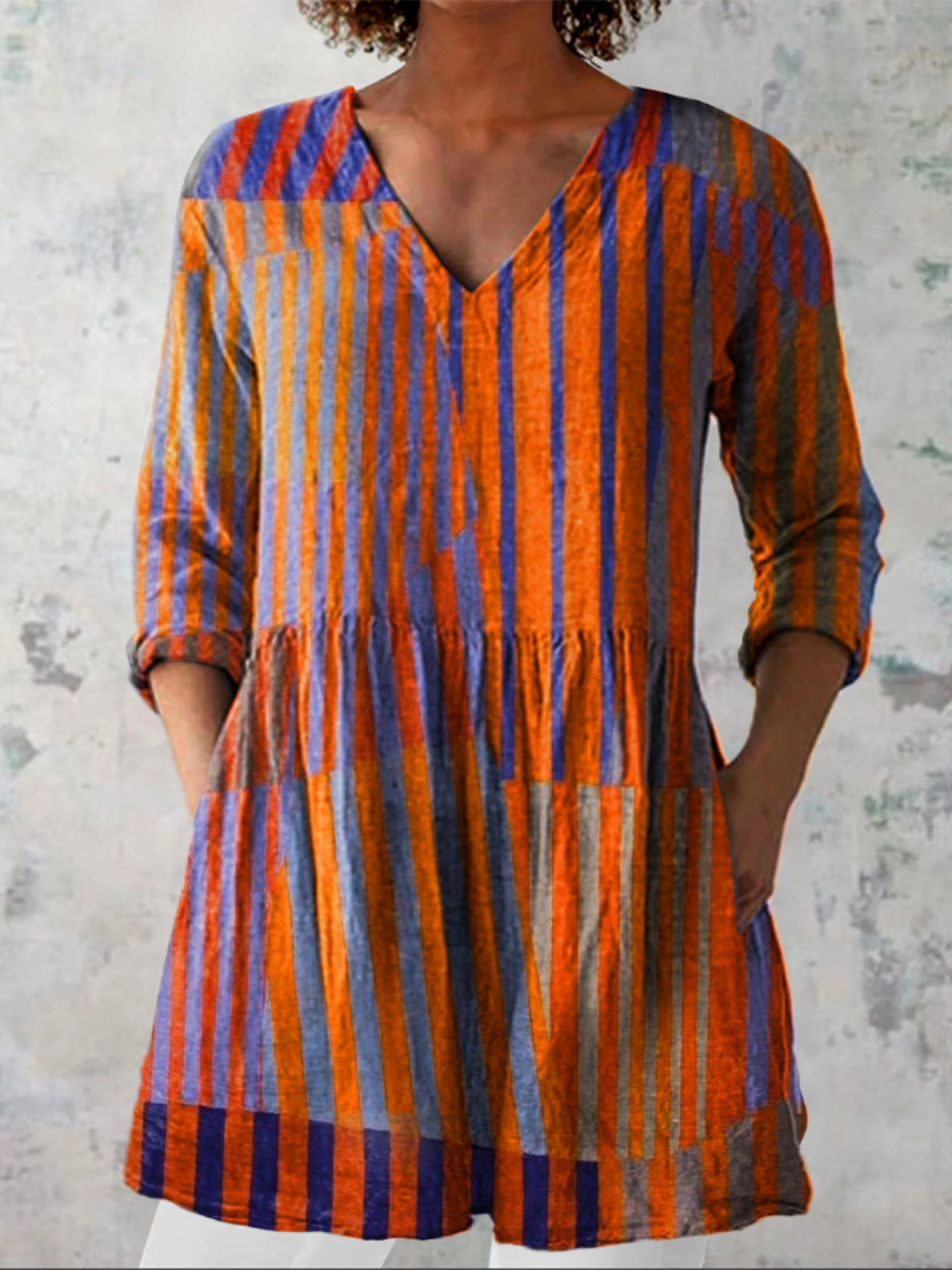 Nadia™ | Women's Long V-Neck Blouse