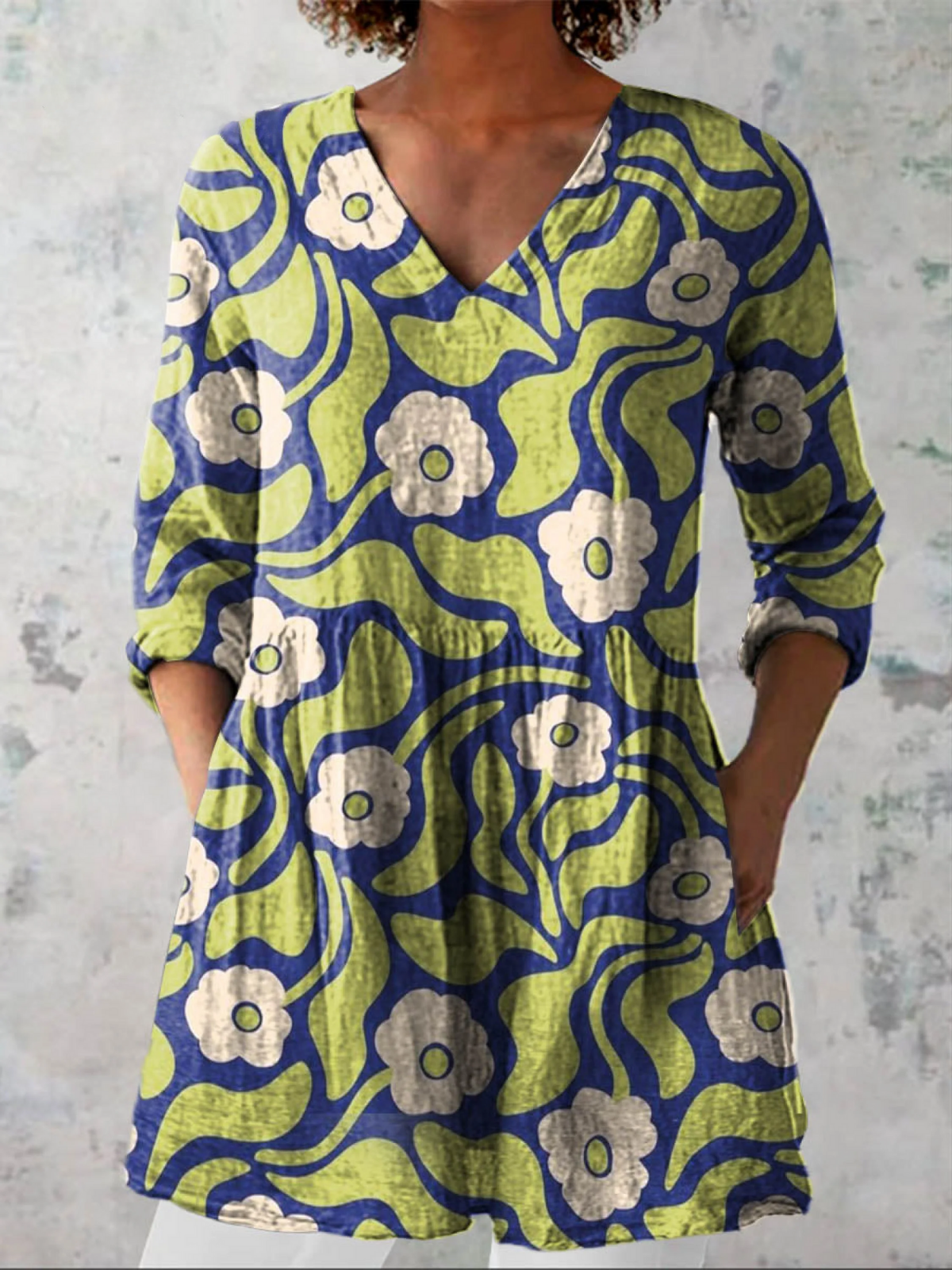 Elodie™ | Women's Long V-Neck Blouse