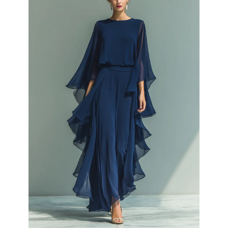 Aurora | Elegant chiffon outfit with ruffles