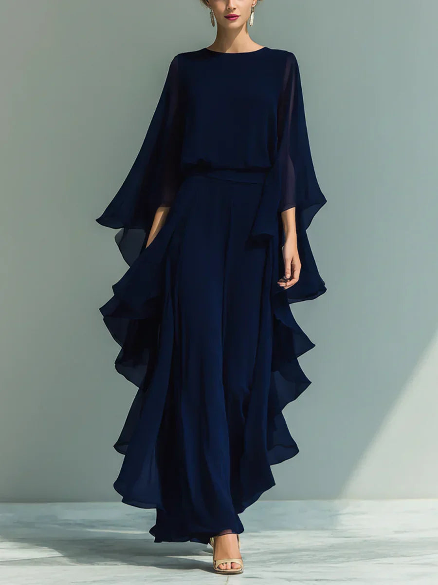 Aurora | Elegant chiffon outfit with ruffles
