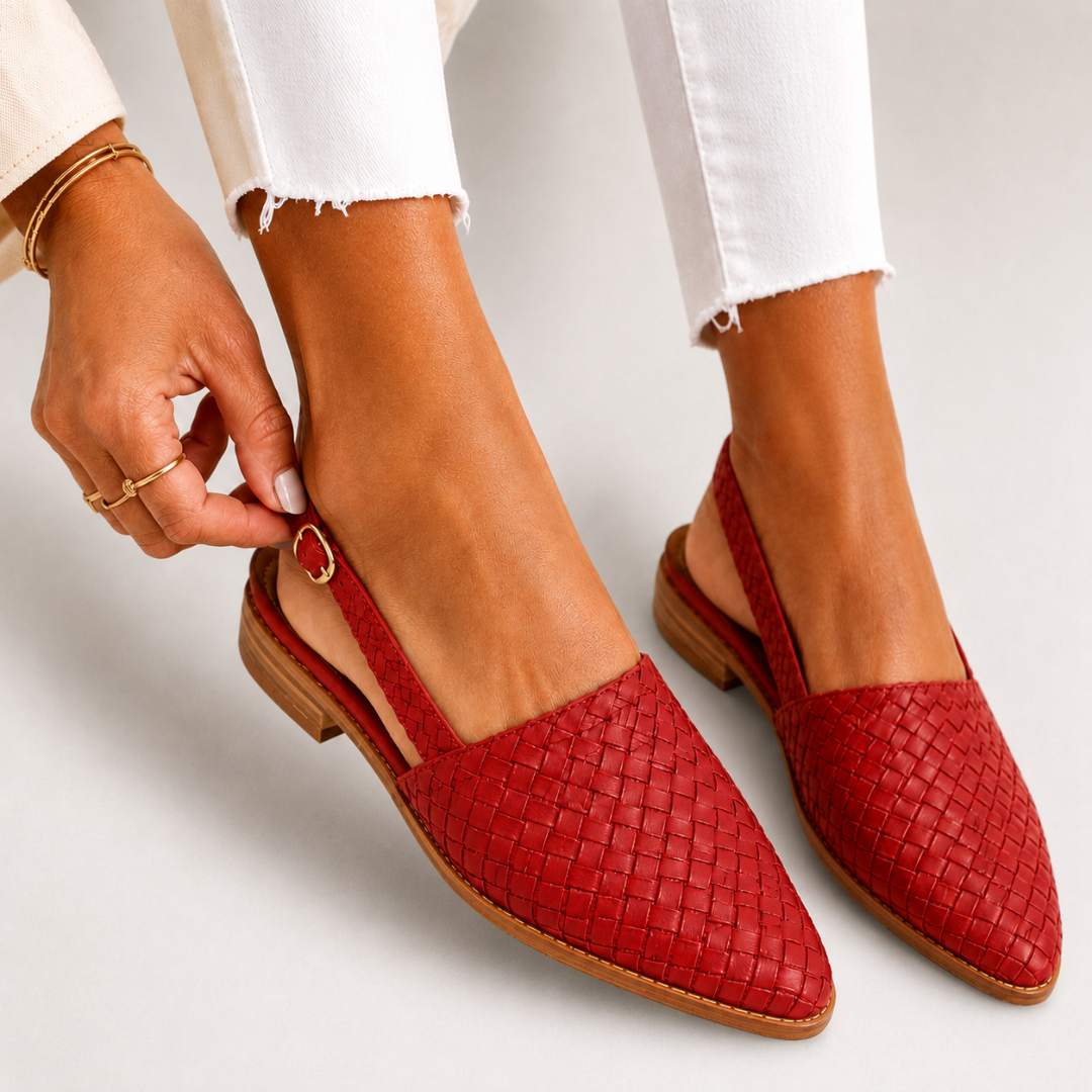Aurora | Comfortable Woven-Effect Slingback Loafers