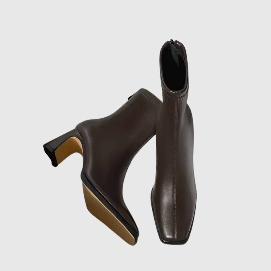 Ivyra | Square-Toe Warm Ankle Boots