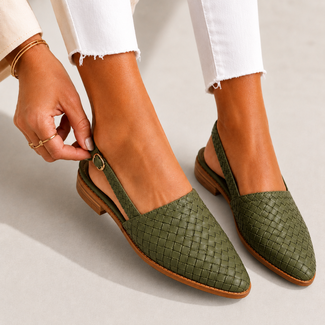 Aurora | Comfortable Woven-Effect Slingback Loafers