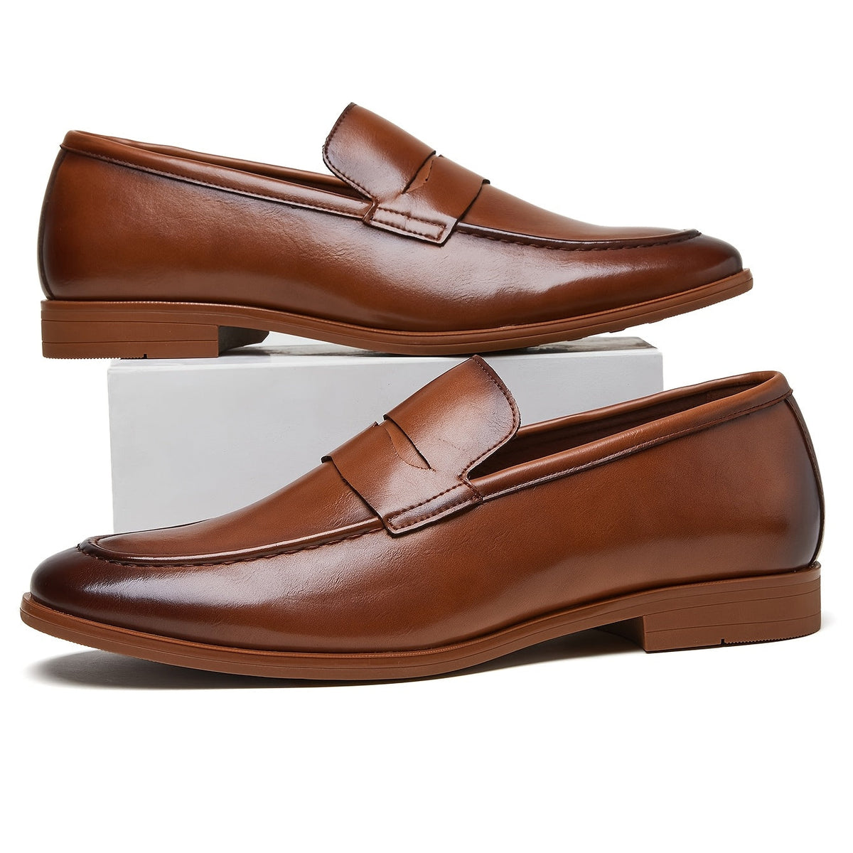 HENDRIX SOFT-SOLE LEATHER PENNY LOAFERS