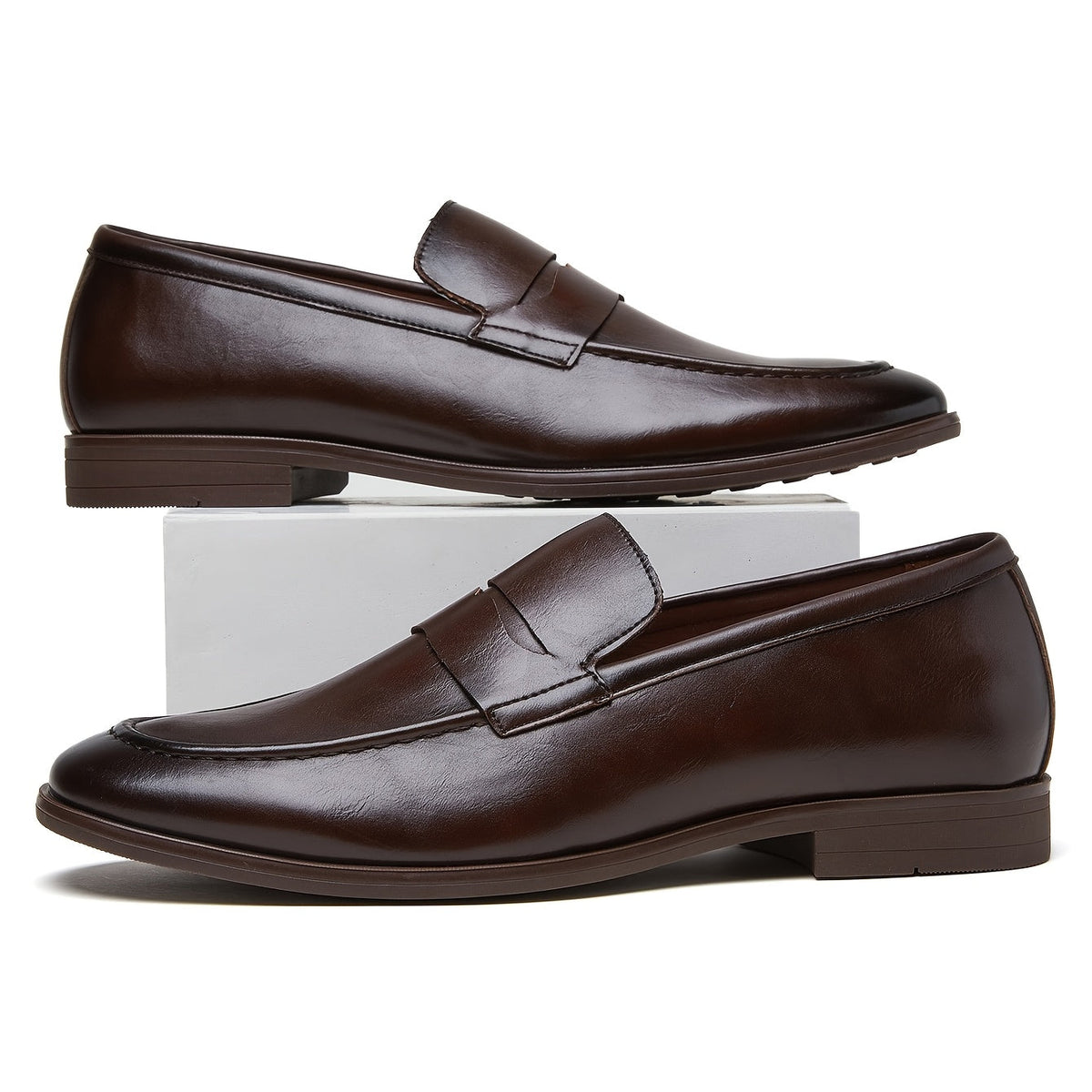 HENDRIX SOFT-SOLE LEATHER PENNY LOAFERS