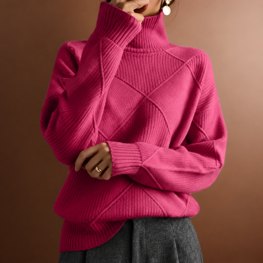 Elara | Textured Turtleneck Sweater