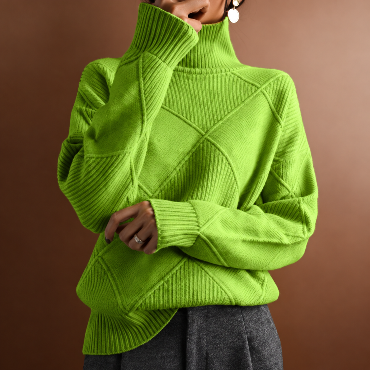 Elara | Textured Turtleneck Sweater