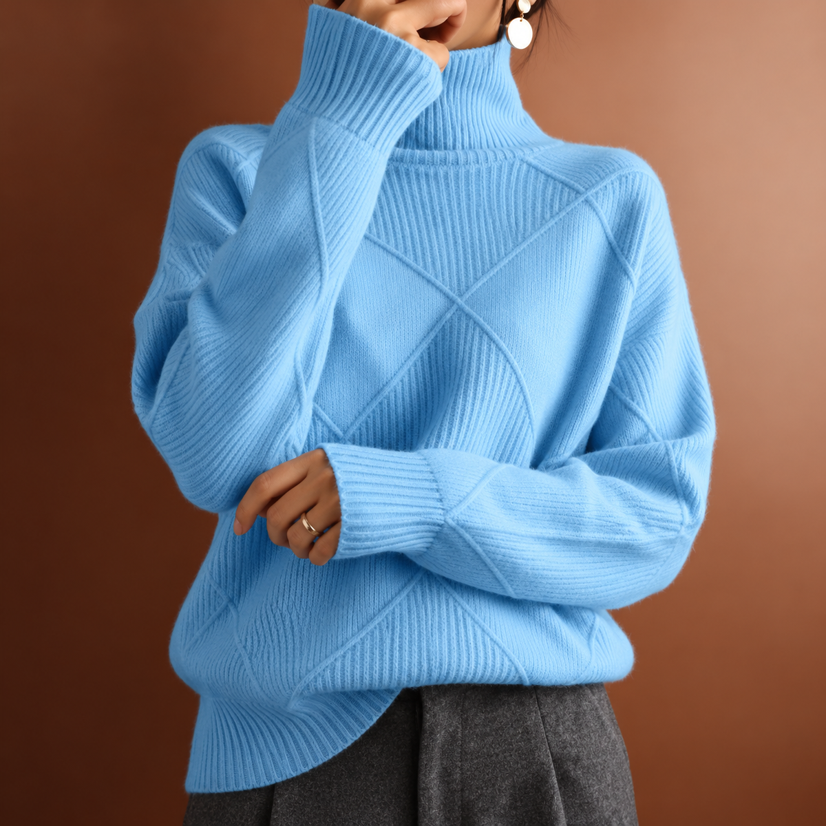 Elara | Textured Turtleneck Sweater
