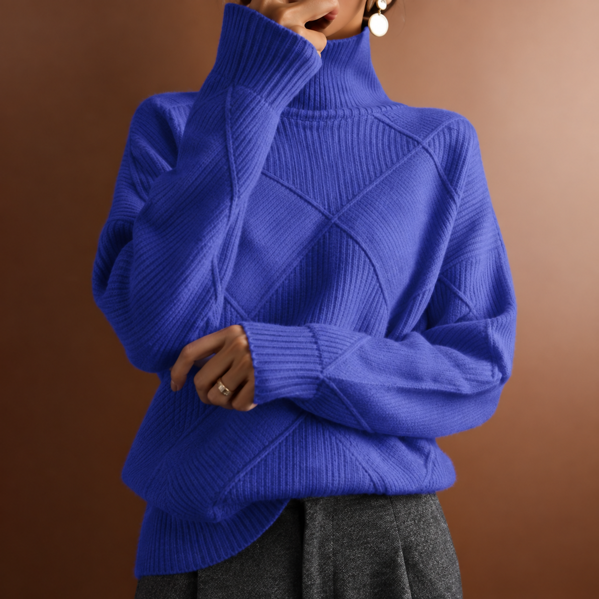 Elara | Textured Turtleneck Sweater