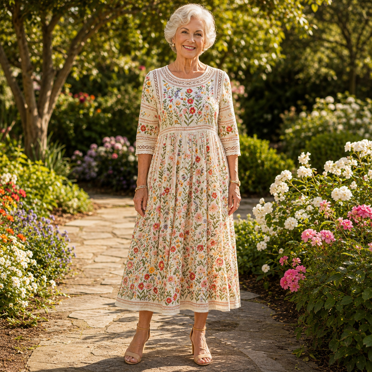 Wildflower Meadow Charm Midi Dress