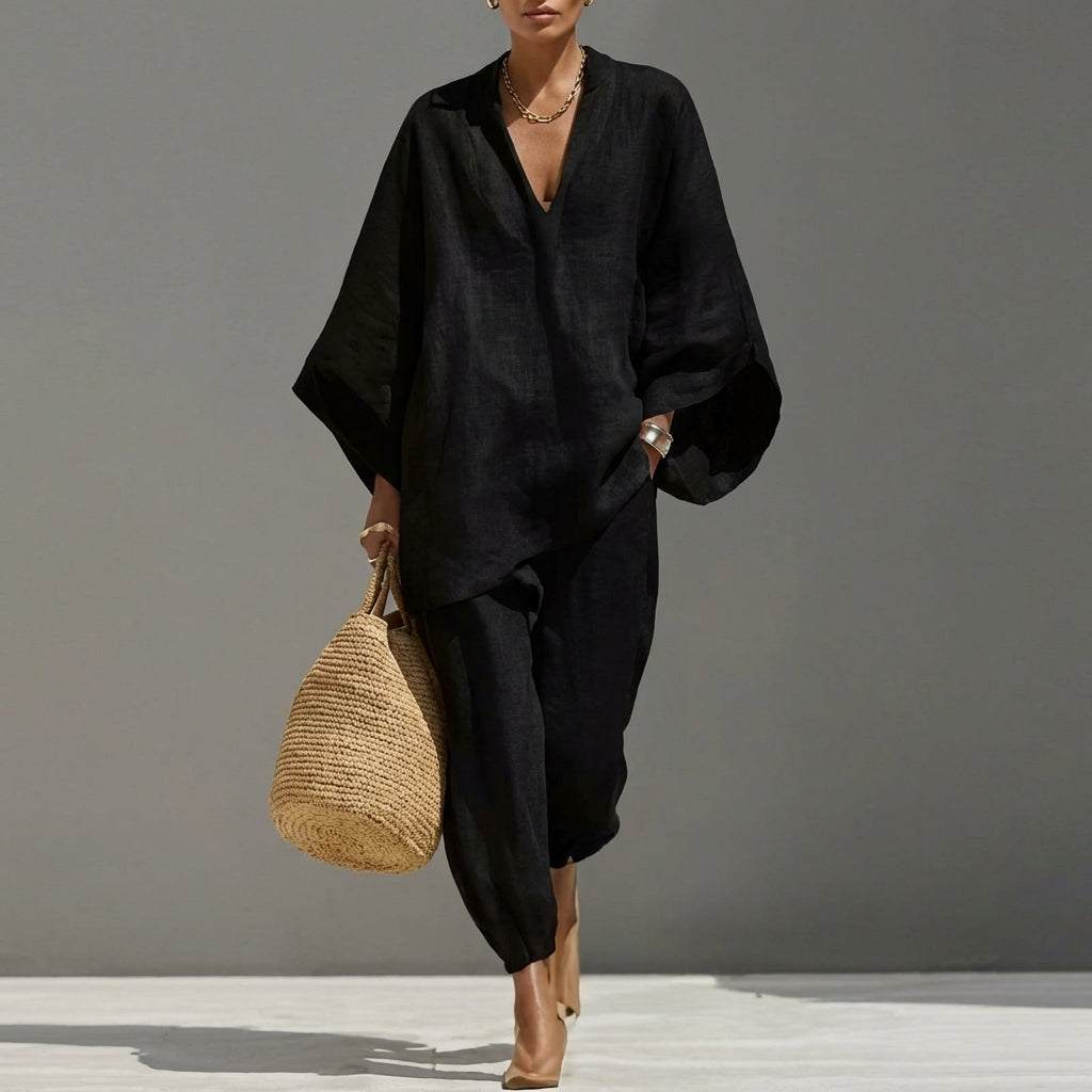 Marina | Women’s Casual Two-Piece Outfit with a V-neck