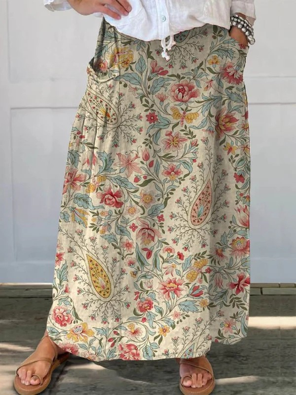 Nilva™ | Women's Vintage Floral Art Pocket Skirt-Pants