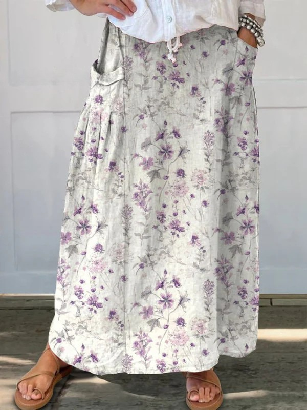 Eloisa™ | Women's Vintage Floral Pocket Skirt-Pants