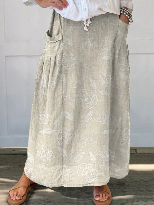 Dally™ | Women's Vintage Floral Art Pocket Skirt-Pants