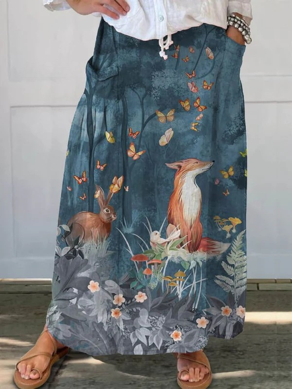 Roxy™ | Women's Vintage Floral Animal Print Pocket Skirt-Pants