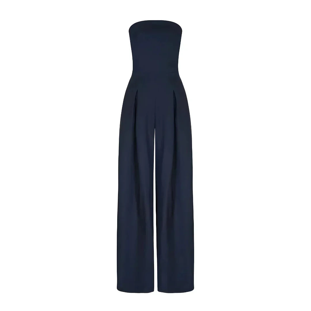 Women’s Tube Jumpsuit with Waist Sculpting Corset Effect – Elegant Slim Fit