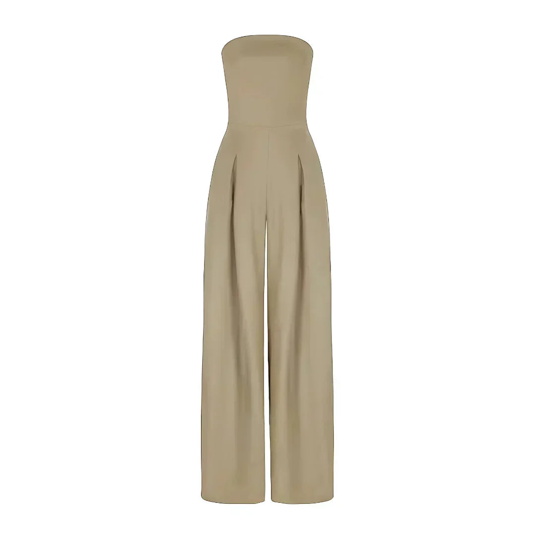Women’s Tube Jumpsuit with Waist Sculpting Corset Effect – Elegant Slim Fit