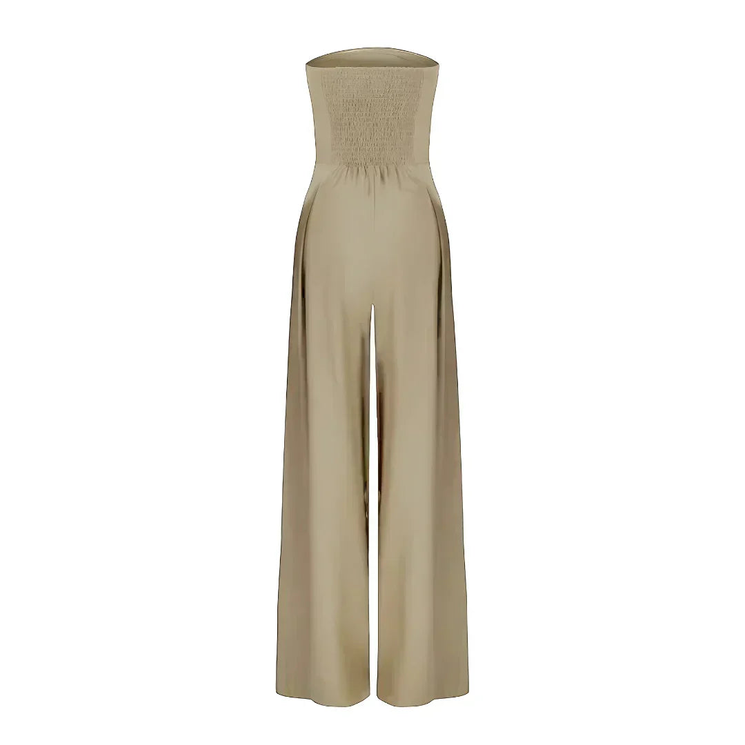 Women’s Tube Jumpsuit with Waist Sculpting Corset Effect – Elegant Slim Fit