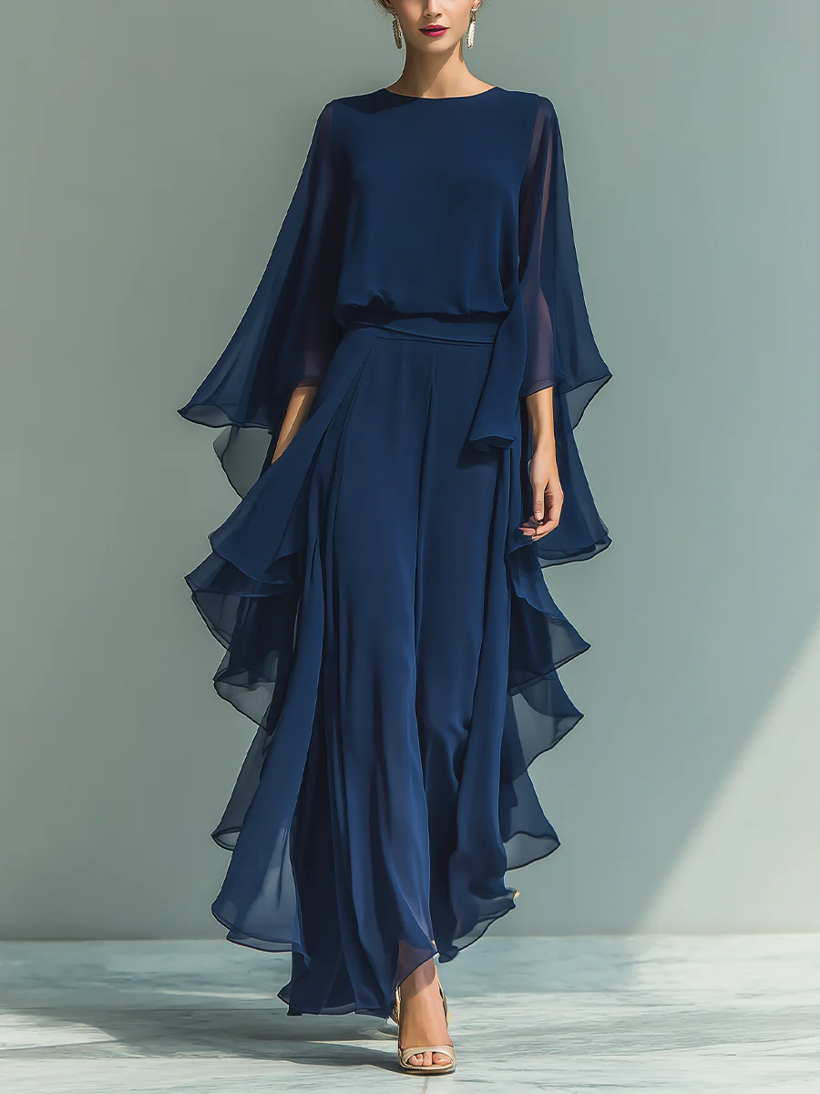 Aurora | Elegant chiffon outfit with ruffles