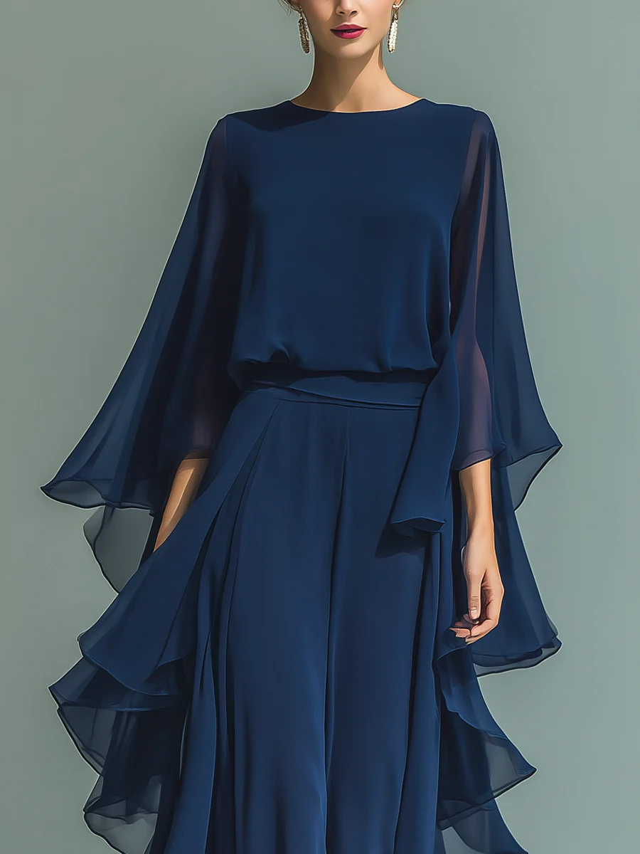 Aurora | Elegant chiffon outfit with ruffles
