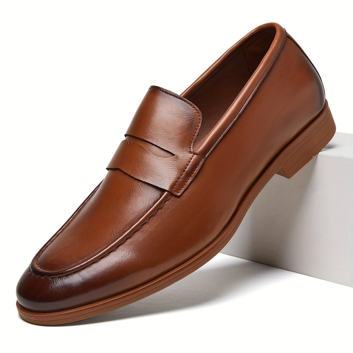 HENDRIX SOFT-SOLE LEATHER PENNY LOAFERS