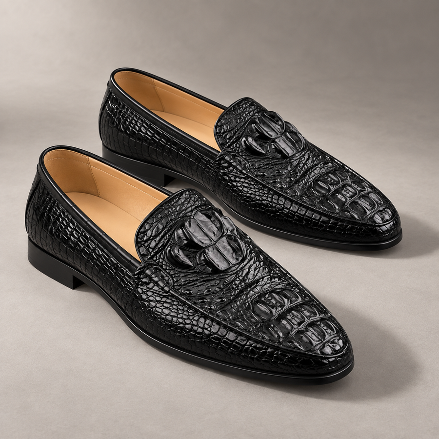 Cavendish | Distinctive Croc-Effect Loafers