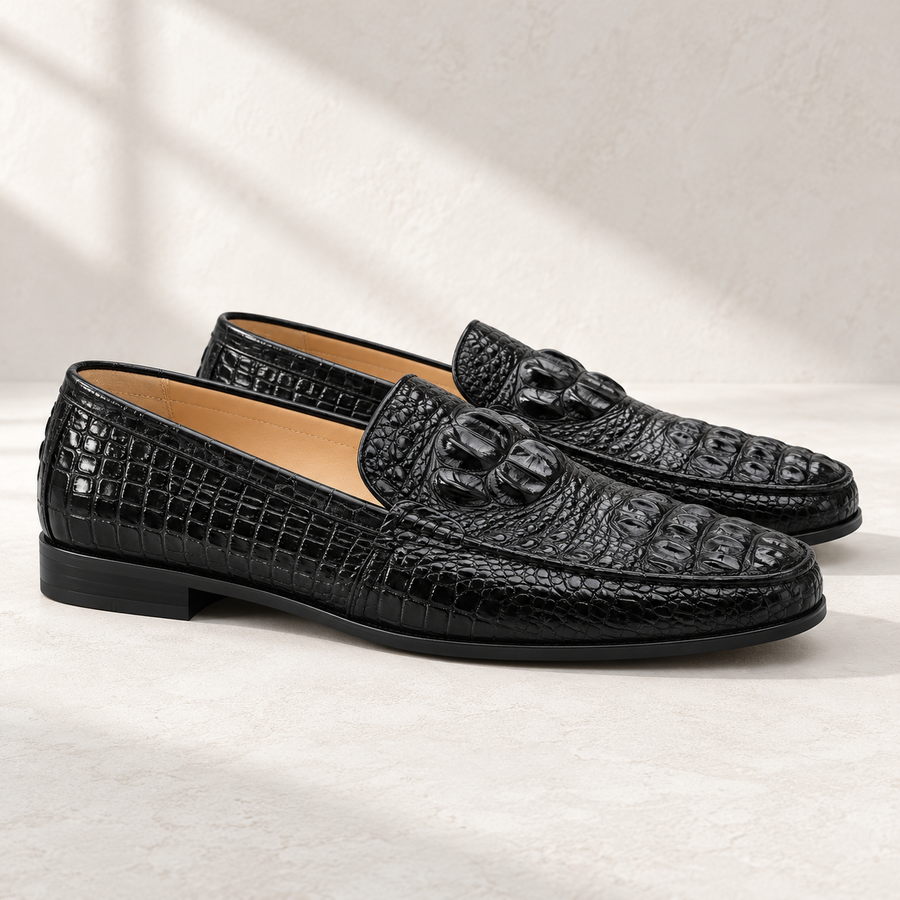 Cavendish | Distinctive Croc-Effect Loafers