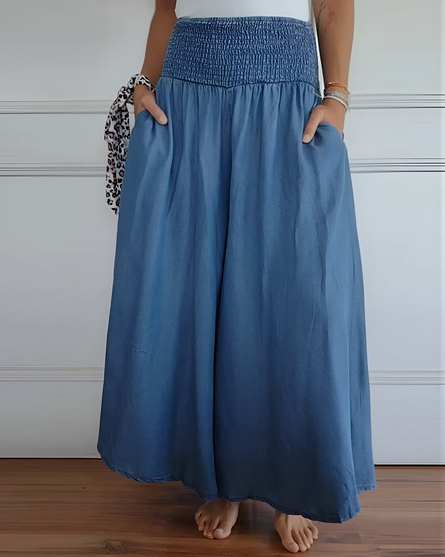 Lorraine™ | Women's Elastic Waist Wide-Leg Trousers