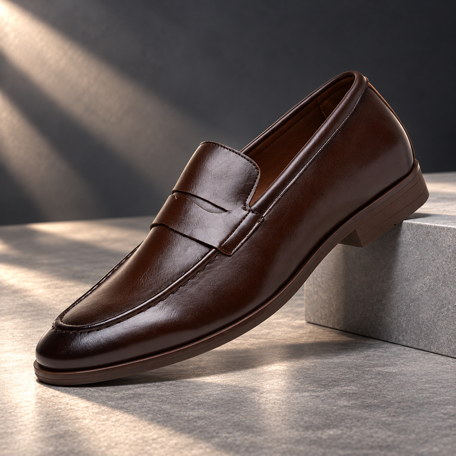 HENDRIX SOFT-SOLE LEATHER PENNY LOAFERS