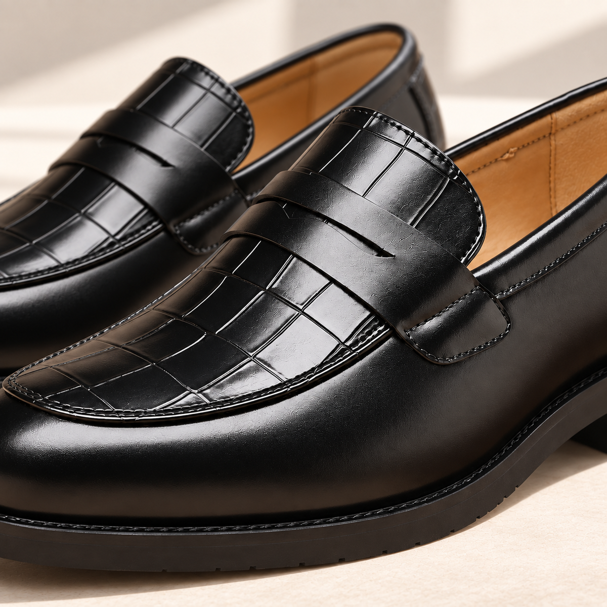 Pain-Free Comfort Orthopedic Loafers — Kensington Croc-Embossed