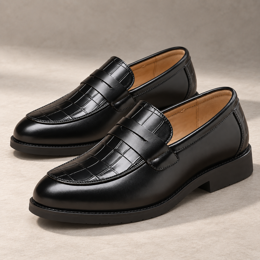 Pain-Free Comfort Orthopedic Loafers — Kensington Croc-Embossed