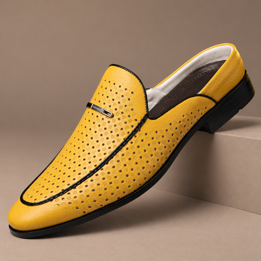 Castagnozzi Genuine Leather Perforated Loafers