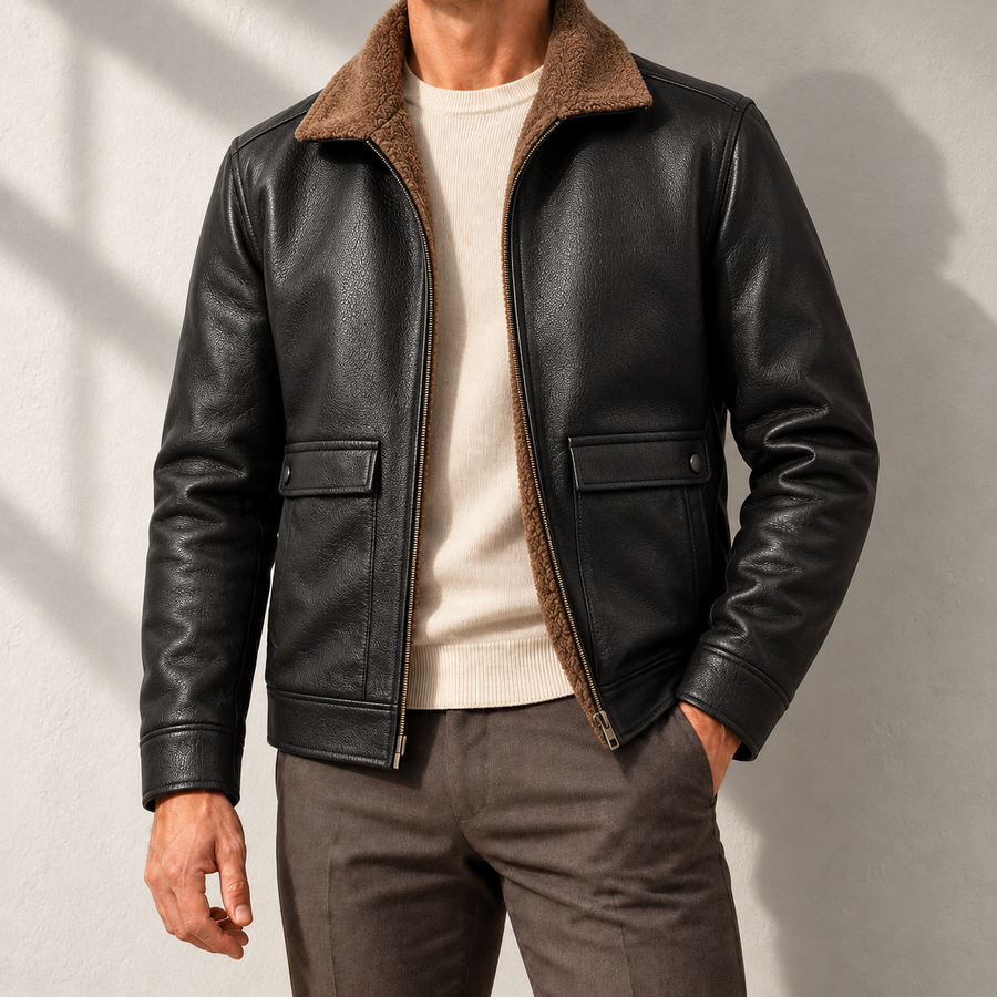 Hayes Sherpa-Lined Leather Jacket